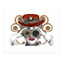 looking steampunked steampunk dude post cards