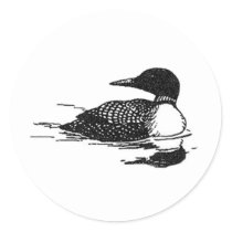 Loon Line Art Sticker