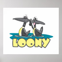 loony loons bird cartoon poster