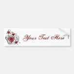 Loopy Love Heart Trellis Bumper Stickers