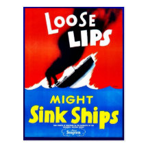 Loose Lips, Might Sink Ships Post Cards