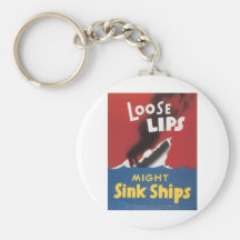 Loose Lips Sink Ships Key Chains