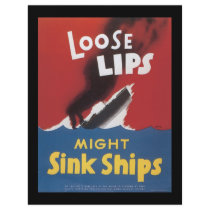 Loose Lips Sink Ships World War 2 Full Color Flyer