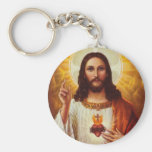 Lord Jesus Christ and the Sacred Heart Key Chain