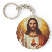 Lord Jesus Christ and the Sacred Heart Key Chain
