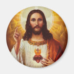 Lord Jesus Christ and the Sacred Heart Fridge Magnet