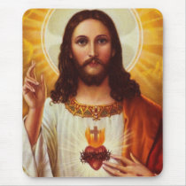 Lord Jesus Christ and the Sacred Heart Mousepad