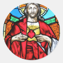 Lord Jesus Christ stained glass window Sticker