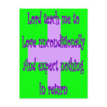 Lord teach me to love unconditionally-Religous Post Card