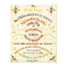 Lord's Prayer Calligraphy 1889 Stretched Canvas Prints