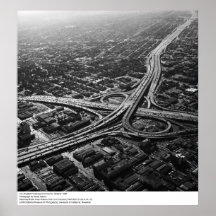 Los Angeles Freeways from the Air, 1966 Print