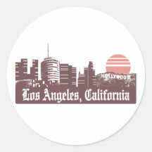 Los Angeles Linesky Round Sticker