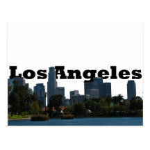 Los Angeles Skyline with Los Angeles in the Sky Postcard