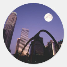 Los Angeles Skyscrapers Round Stickers