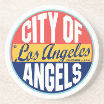 Los Angeles Vintage Label Beverage Coaster