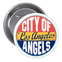 Los Angeles Vintage Label Pinback Button