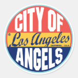 Los Angeles Vintage Label Round Sticker