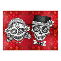 Los Novios Day of the Dead Invitations