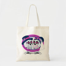 Los Novios Tote Bag-Navy and Hot Pink
