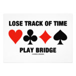 Lose Track Of Time Play Bridge (Card Suits) Personalized Invitation