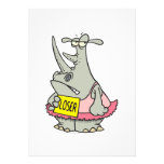 loser dancing ballerina rhino cartoon custom invitation