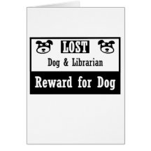 Lost Dog Librarian Greeting Card