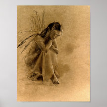 lost in thought   (brown paper version) posters