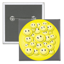 Lot of bubble smiley faces . pinback buttons