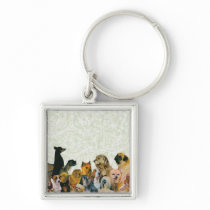 Lots of Dogs Collage key chain