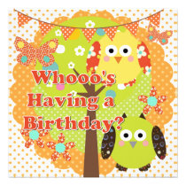 Lots of  Dots Owls Birthday Invitation invitations