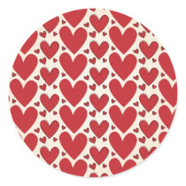 "Lots of Hearts" Design Round Stickers