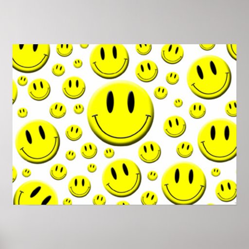 Lots of Smiley Faces Poster Zazzle