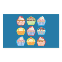 Lotsa Cupcakes Blue Rectangle Sticker