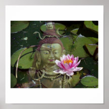 Lotus  & Buddha Poster
