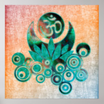 Lotus Energy Batik Style Posters