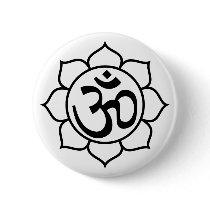 Lotus Flower Aum Symbol Pinback Buttons