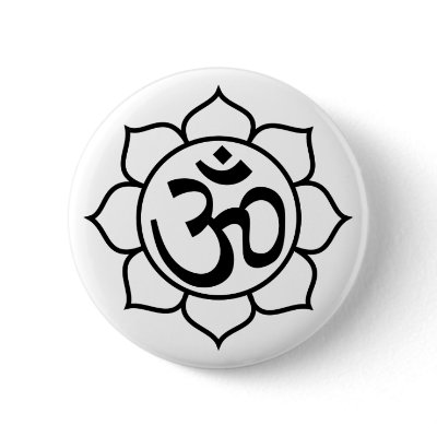 Lotus Flower Aum Symbol Pinback Buttons by BuddhaGifts