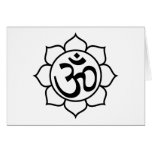 Lotus Flower Aum Symbol Greeting Card