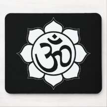 Lotus Flower Aum Symbol Mouse Pad