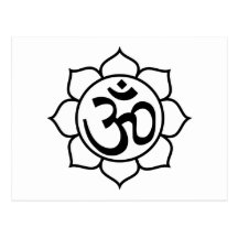 Lotus Flower Aum Symbol Postcards