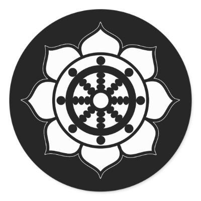 Lotus Flower Dharma Wheel Sticker by BuddhaGifts