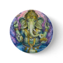 Lotus Ganesha Button