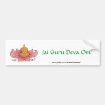 Lotus Meditation detail, Jai Guru Deva Om Bumper Sticker