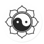 Lotus Yin Yang stickers