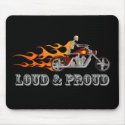 Loud & Proud: Skeleton Biker & Flames: Mousepad