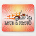 Loud & Proud: Skeleton Biker & Flames: Mousepad