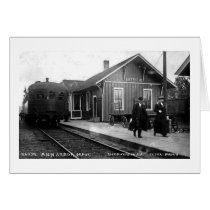 Louis Pesha Ann Arbor Railroad Depot Shepherd, MI Card