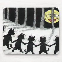 Louis Wain Black Cat Moon Mousepad