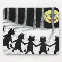 Louis Wain Black Cat Moon Mousepad