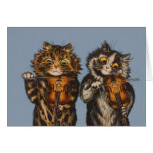 Louis Wain - Cat Violinists - Anthropomorphic Art Card